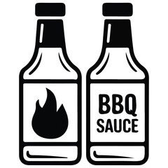 Spicy sauce bottle icons isolated vector illustration