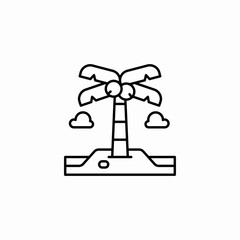 tropical island icon sign vector