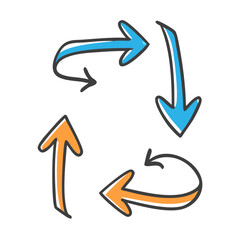 hand drawn arrows doodle arrow icon