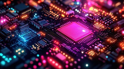 Obraz premium High tech circuit board processor