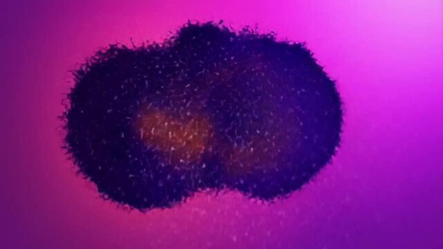 Purple background. Motion. Purple spot consisting of orange and purple shades in abstraction.