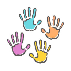 hand prints icon, hand prints vector illustration-simple illustration of hand prints, perfect for hand prints logos and icons