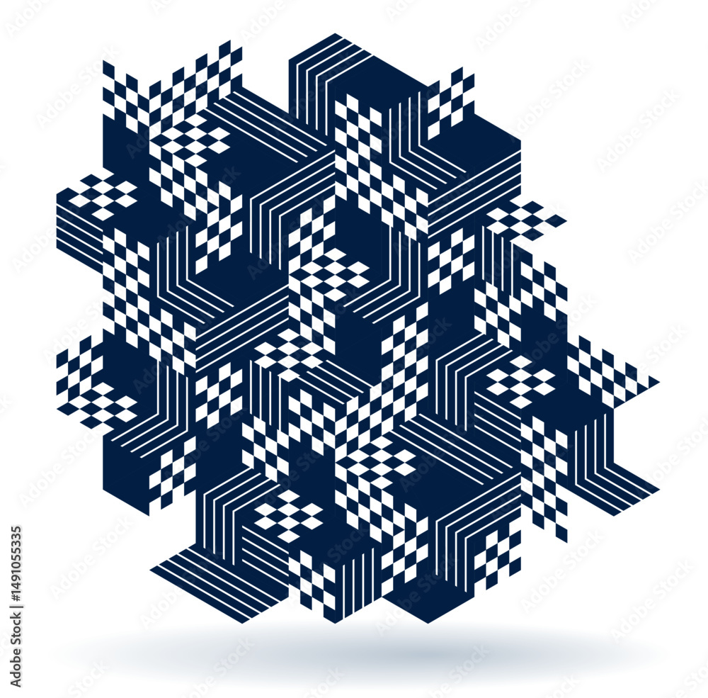 Canvas Prints isometric 3d cubes vector abstract background, geometric abstraction art modern architecture city bu