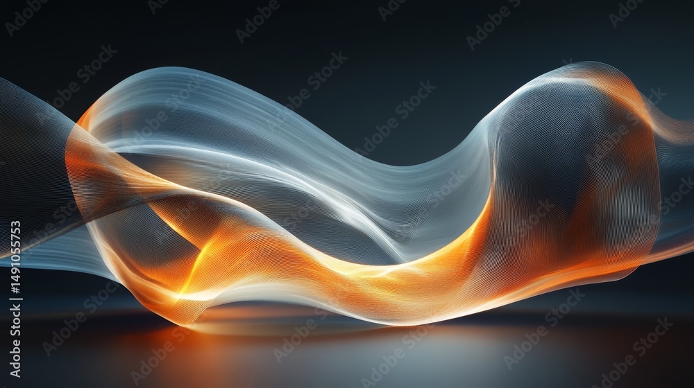 Fototapete dynamic abstract design with flowing, luminous forms.