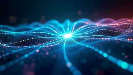 High quality Professional Abstract blue and pink digital wave network stock image