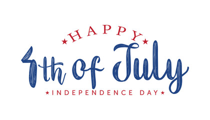 Happy Independence day usa celebration banner with 4th of july lettering vector illustration.