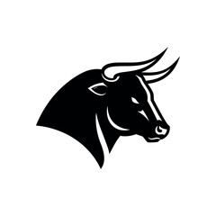 Powerful Bull Head Vector Illustration Black and White Stylized Design for Branding, Logos, and Graphic Projects