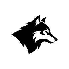 Majestic Wolf Head Vector Illustration Black and White Silhouette Design for Logos, Prints, and More