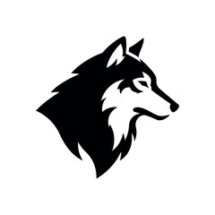 Majestic Wolf Head Vector Illustration Black and White Profile Design for Logos, Prints, and More