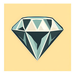 Modern Flat Vector Illustration of a Diamond for Creative Design Projects
