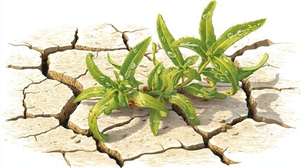 Resilience: Plant Emerging from Cracked Earth