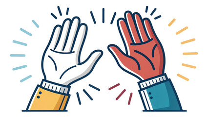 Obraz premium high five vector concept