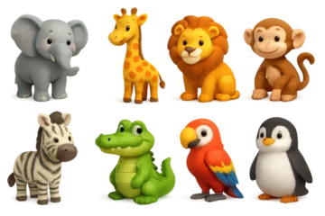 Keuken achterwand Dierentuin Zoo animal 3d icons set – playful, colorful, wildlife and cartoon symbols  © Soliannikov Yevhenii
