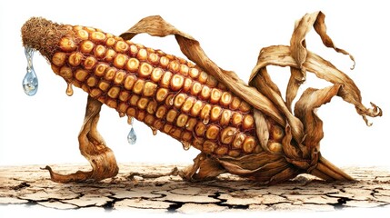 Drought-Stricken Corn: Climate Change Impact on Agriculture