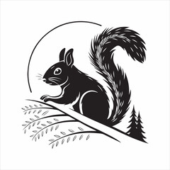eastern gray squirrel vector silhouette