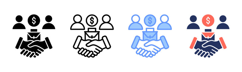 Business icon sheet multiple style collection