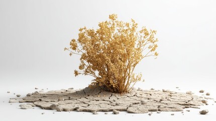 Arid Landscape with Tumbleweed: Climate Change Concept