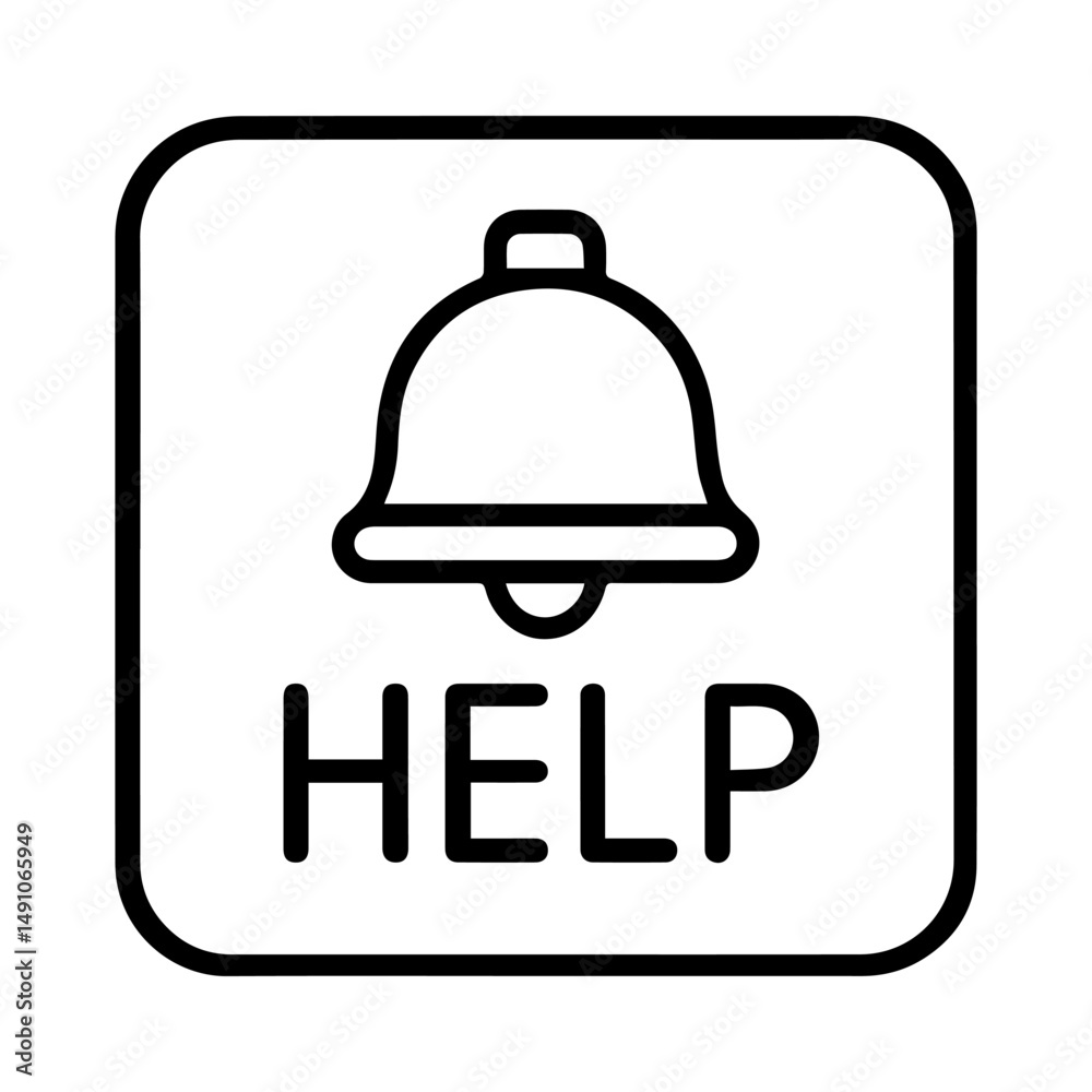 Fototapete help button icon on white background vector vector icon public environment