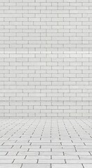 Fototapeta premium Monochrome Brick Wall: Textured Depth & Subtle Light