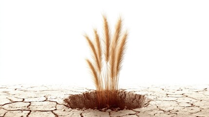 Resilience: Grass Sprouts from Cracked Earth