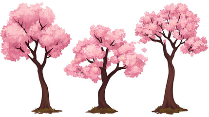 Blooming cherry trees whispering tales of spring awakening a serene blossom display with on transparent background