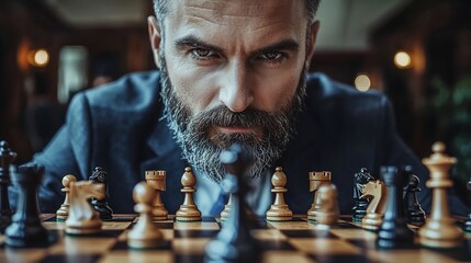 Focused chess player