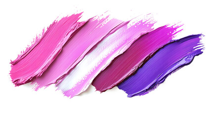 Abstract pink purple swirl paint strokes isolated on a white background