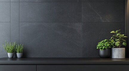 Modern Kitchen Backsplash with Plants