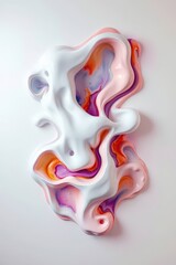 Artistic display of fluid shapes in vibrant colors enhancing modern interior ambiance
