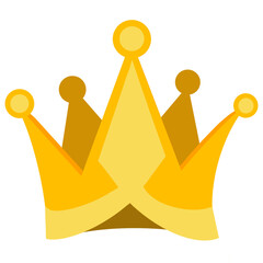 The golden crown is a symbol of leadership  illustration isolated on white background, Cartoon element medieval royal crown diadem princess fairy or queen insignia isolated illustration for kid