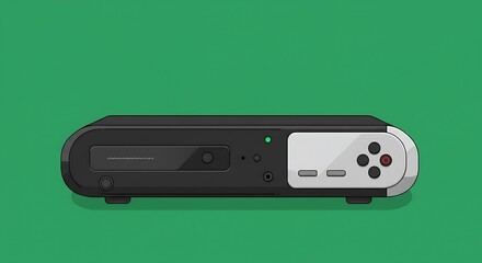 Sleek design illustration of a Retro Gaming Console in dark tones
