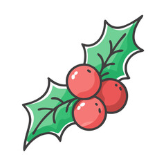 holly berry icon, holly berry vector illustration-simple illustration of holly berry, perfect for holly berry logos and icons © SulaimanIslam