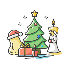 holly traditional christmas icon, holly traditional christmas vector illustration-simple illustration of holly traditional christmas, perfect for holly traditional christmas logos and icons