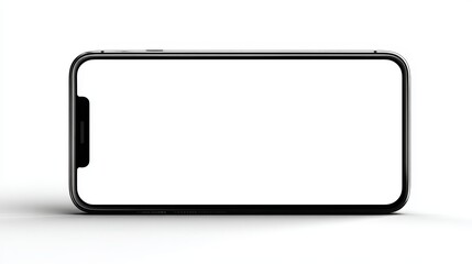Modern Smartphone Mockup Black Frame Blank Screen Isolated Technology Device Digital Gadget Mobile App Presentation User Interface