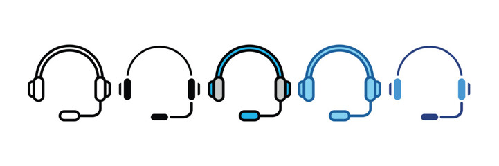 Headphones Mic  Icon Element For Design