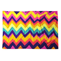 Bold Beach Towel Featuring Large Zigzag Patterns in Colorful Chevron Pattern Isolated on Transparent Background