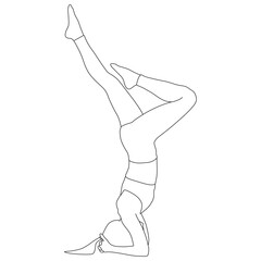 Yoga line art vector design. Yoga outline illustration design.