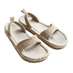 Fashion Forward Espadrille Inspired Sandals with So Isolated on Transparent Background