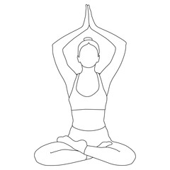 Yoga line art vector design. Yoga outline illustration design.