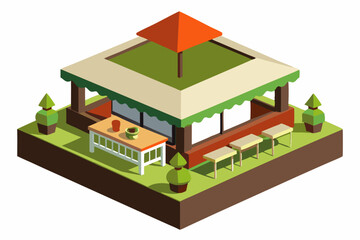 isometric view of a modern building