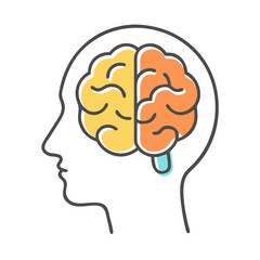 human brain icon, human brain vector illustration-simple illustration of human brain, perfect for human brain logos and icons