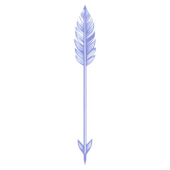 Contemporary Arrow with Minimalist Vector Lines Isolated on Transparent Background