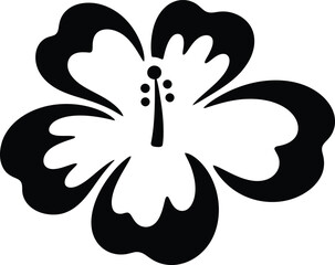 Classic Black and White Hibiscus Bloom Design, Chic Monochrome Hibiscus Art