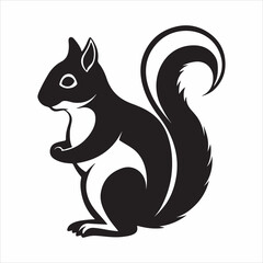 Obraz premium eastern gray squirrel vector silhouette
