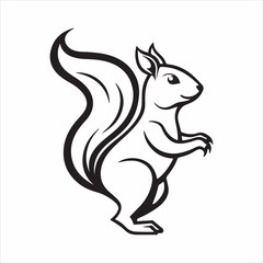Fototapeta premium eastern gray squirrel vector silhouette