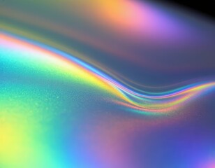 Iridescent thin film floating over liquid surface, showing colorful interference patterns under soft light.