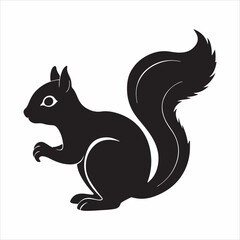 Obraz premium eastern gray squirrel vector silhouette