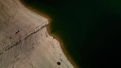 Aerial view of the Burrinjuck Reservoir taken with a drone.