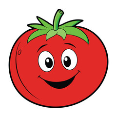 : Cartoon Tomato Character with Smiling Expression
