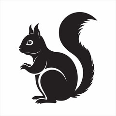 Fototapeta premium eastern gray squirrel vector silhouette